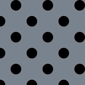 Big Polka Dot Pattern - Faded Denim and Black