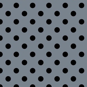 Polka Dot Pattern - Faded Denim and Black