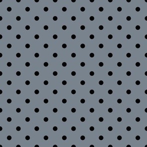 Small Polka Dot Pattern - Faded Denim and Black