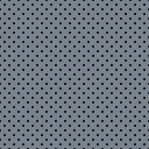 Tiny Polka Dot Pattern - Faded Denim and Black