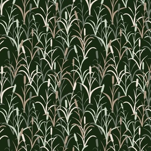 Reeds on dark green