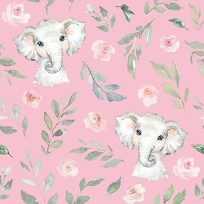 elephant pink floral pink