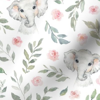 elephant pink floral