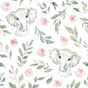 elephant pink floral