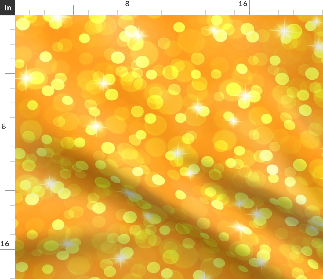 Large Sparkly Bokeh Pattern - Radiant Yellow Color