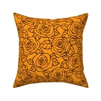 Rose Cutout Pattern - Radiant Yellow and Black