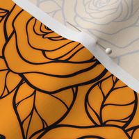 Rose Cutout Pattern - Radiant Yellow and Black