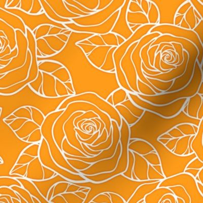 Rose Cutout Pattern - Radiant Yellow and White