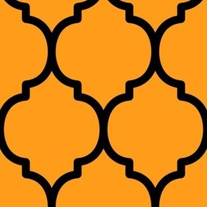Extra Large Moroccan Tile Pattern - Radiant Yellow and Black