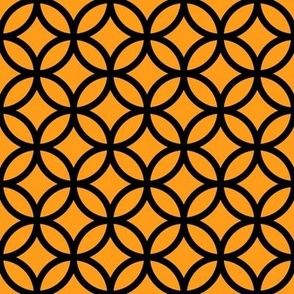 Interlocked Circle Pattern - Radiant Yellow and Black