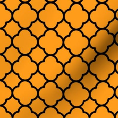 Quatrefoil Pattern - Radiant Yellow and Black