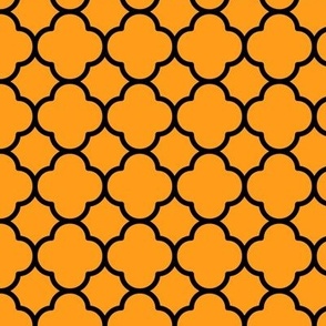 Quatrefoil Pattern - Radiant Yellow and Black