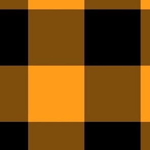 Extra Jumbo Gingham Pattern - Radiant Yellow and Black