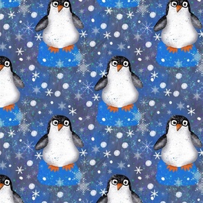Frosty Penguins blue
