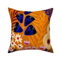 Painterly Wildflower Meadow Golden Hour - Yellow, Blue, Pink, Purple, Orange, Burnt Orange (XL)