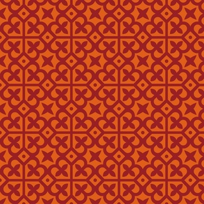 Geometric Pattern: Fleur-de-lis: Blood Orange