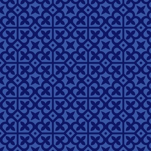 Geometric Pattern: Fleur-de-lis: Azure Dark