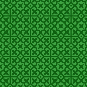 Geometric Pattern: Fleur-de-lis: Emerald Dark