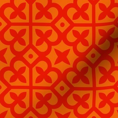 Geometric Pattern: Fleur-de-lis: Tangerine Dark