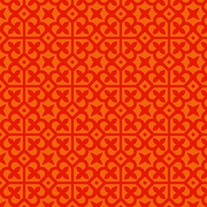 Geometric Pattern: Fleur-de-lis: Tangerine Dark