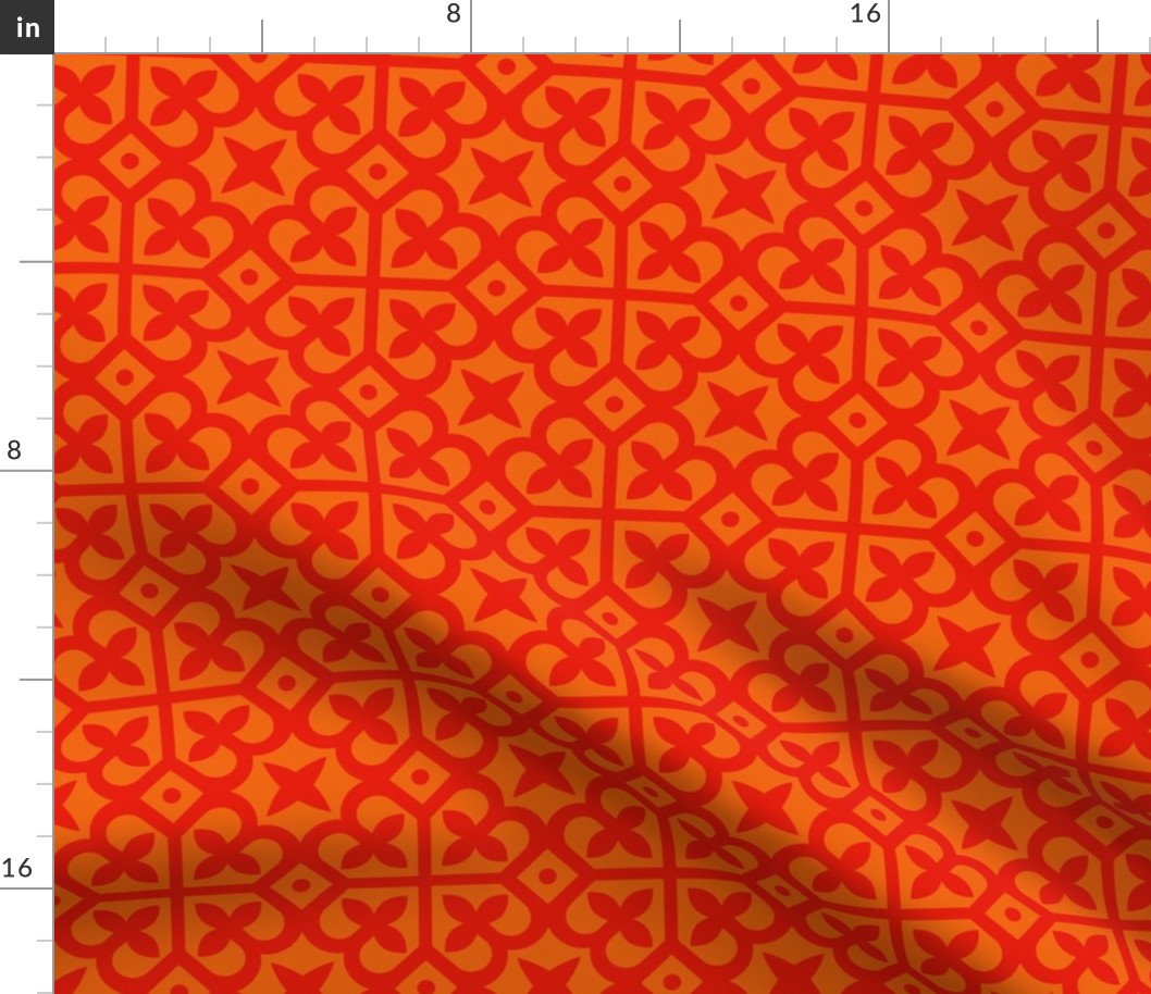 Geometric Pattern: Fleur-de-lis: Tangerine Dark