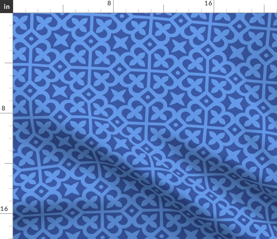 Geometric Pattern: Fleur-de-lis: Azure Light