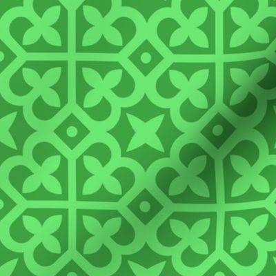 Geometric Pattern: Fleur-de-lis: Emerald Light