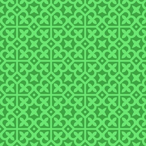 Geometric Pattern: Fleur-de-lis: Emerald Light