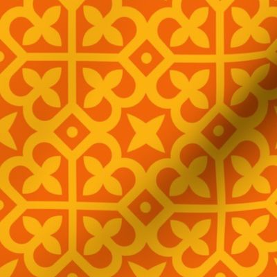 Geometric Pattern: Fleur-de-lis: Tangerine Light