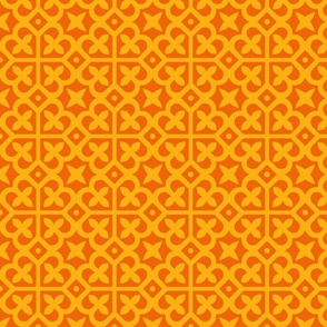 Geometric Pattern: Fleur-de-lis: Tangerine Light