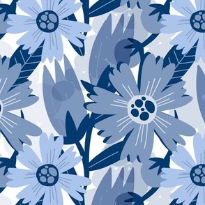 Retro florals - blue