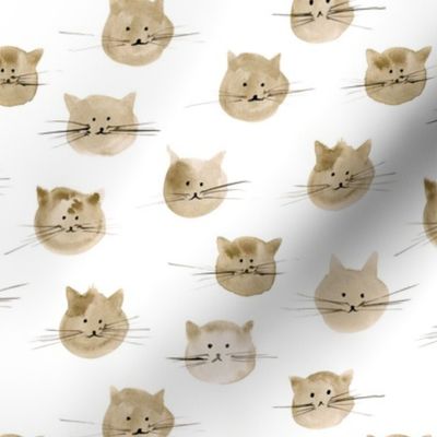 Neutral cuties-kitties - watercolor cats - painted cute pets i109-3