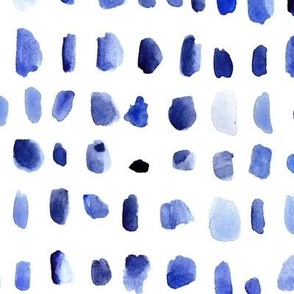 Indigo brush strokes collection - watercolor spots - painted dots confetti - abstract brushstrokes a779-2