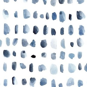 Indigo brush strokes collection - watercolor spots - painted dots confetti - abstract brushstrokes a779-12