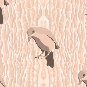 Large - Pinyon Jay Digital Sculpture on an Icicle Wall - Sepia Brown Tone