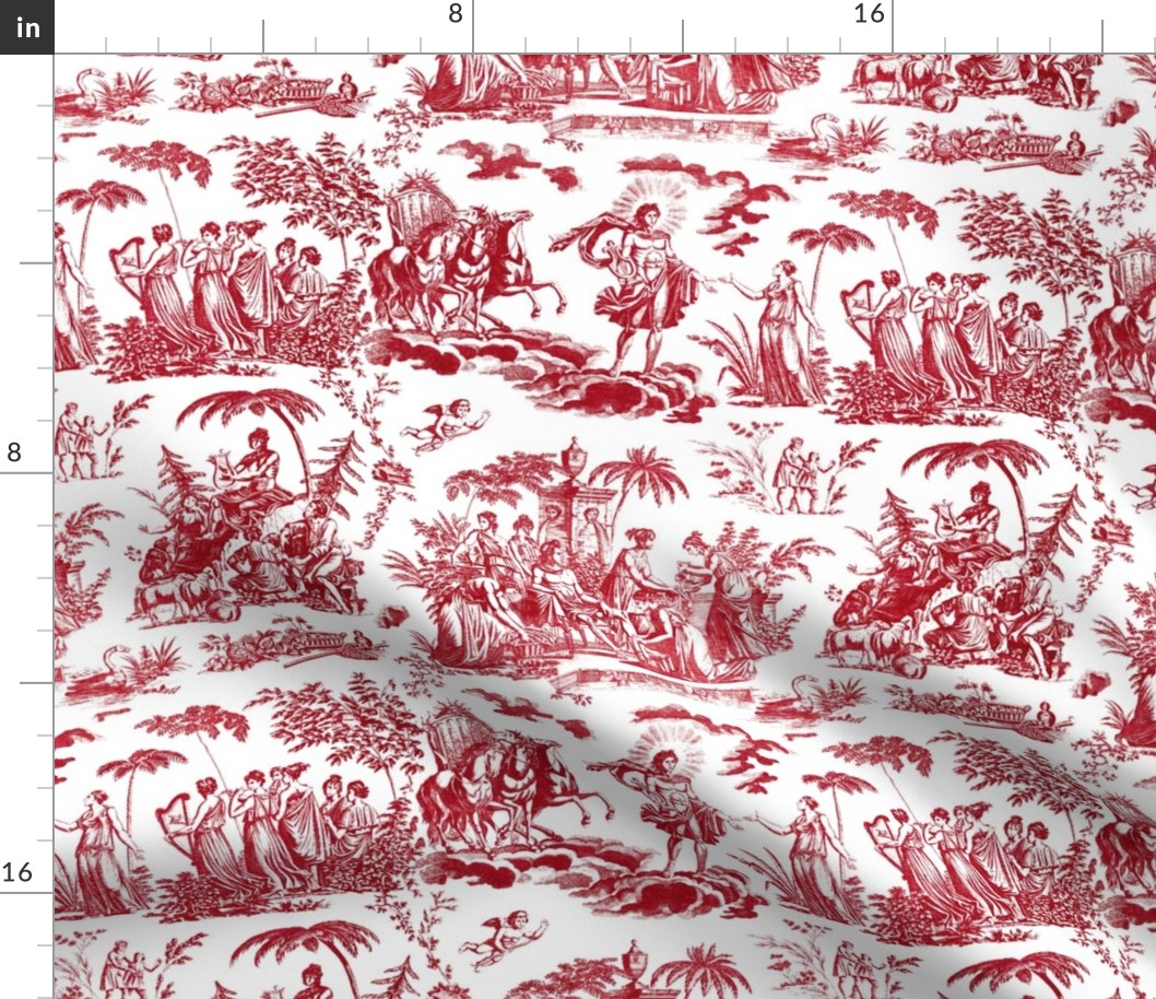 18th century french toile red