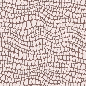 Alligator Pattern - Eggshell White and Cinnamon Bronze