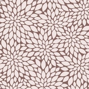 Dahlia Blossom Pattern - Eggshell White and Cinnamon Bronze