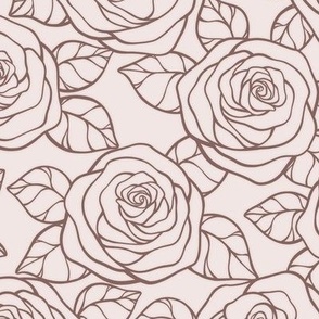 Rose Cutout Pattern - Eggshell White and Cinnamon Bronze