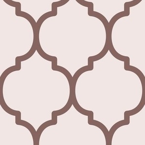 Extra Large Moroccan Tile Pattern - Eggshell White and Cinnamon Bronze