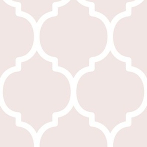 Extra Large Moroccan Tile Pattern - Eggshell White and White