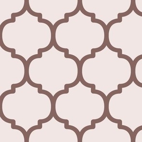 Large Moroccan Tile Pattern - Eggshell White and Cinnamon Bronze