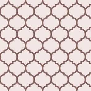 Moroccan Tile Pattern - Eggshell White and Cinnamon Bronze