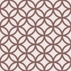 Interlocked Circle Pattern - Eggshell White and Cinnamon Bronze