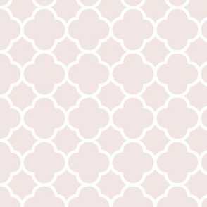 Quatrefoil Pattern - Eggshell White and White