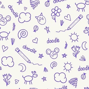 purple doodles light gray
