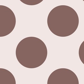 Large Polka Dot Pattern - Eggshell White and Cinnamon Bronze