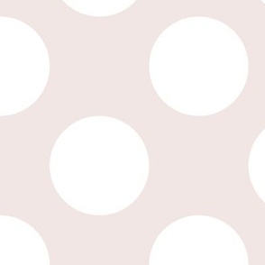 Large Polka Dot Pattern - Eggshell White and White