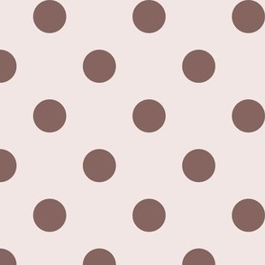 Big Polka Dot Pattern - Eggshell White and Cinnamon Bronze