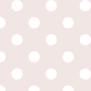 Big Polka Dot Pattern - Eggshell White and White